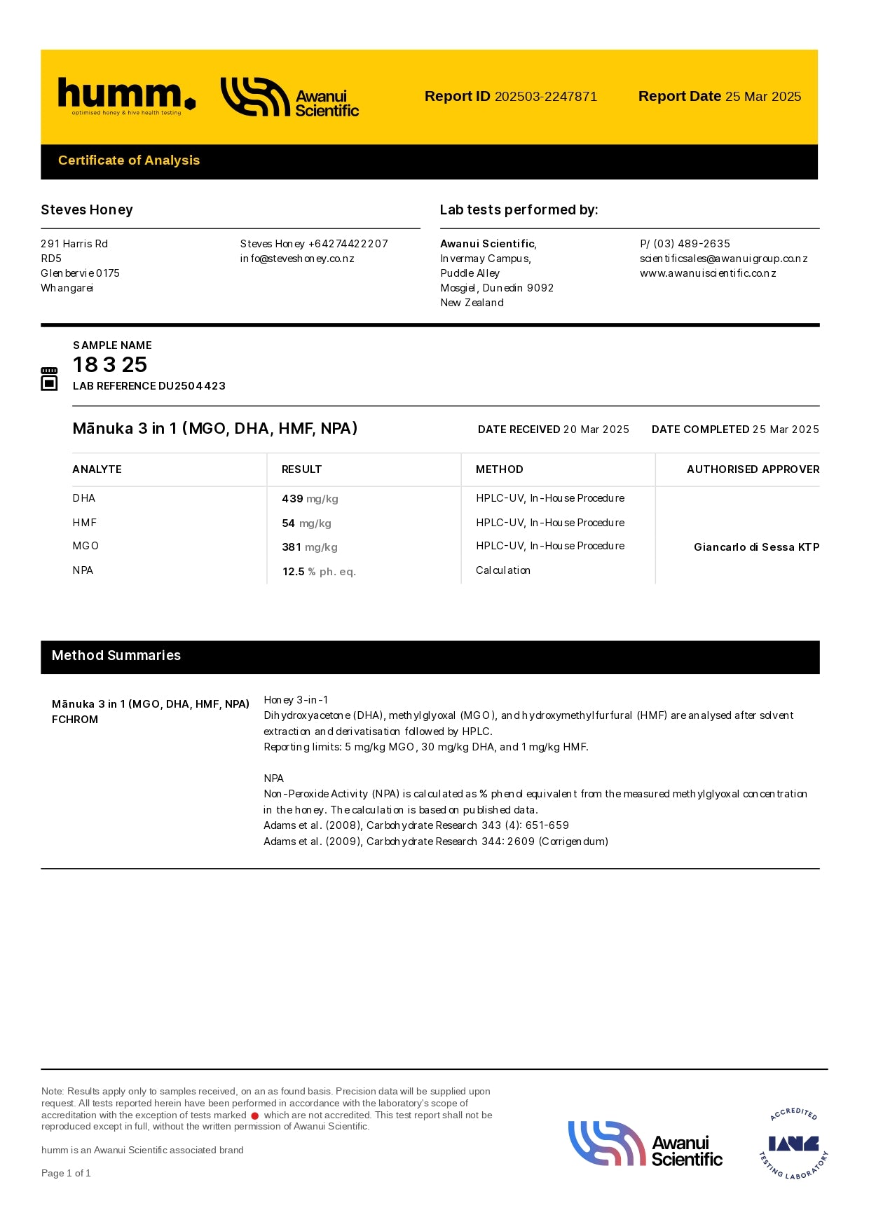 MGO 381+ Manuka Honey (Active 12.5) 12 x 250g