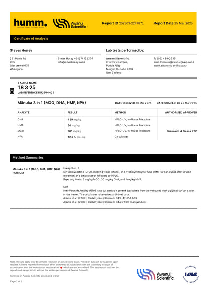 MGO 381+ Manuka Honey (Active 12.5) 12 x 250g